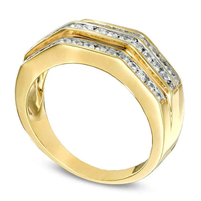 Goldia Rings Mens 10 CT TW Natural Diamond Wedding Band in Solid 10K Yellow Gold Goldia Rings Mens 10 CT TW Natural Diamond Wedding Band in Solid 10K Yellow Gold