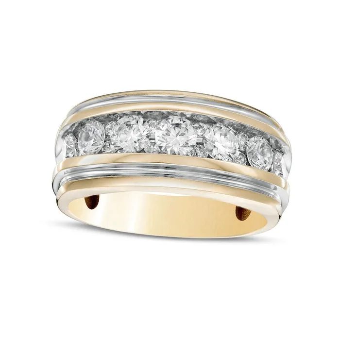 Goldia Rings Mens 20 CT TW Natural Diamond Wedding Band in Solid 10K Yellow Gold Goldia Rings Mens 20 CT TW Natural Diamond Wedding Band in Solid 10K Yellow Gold