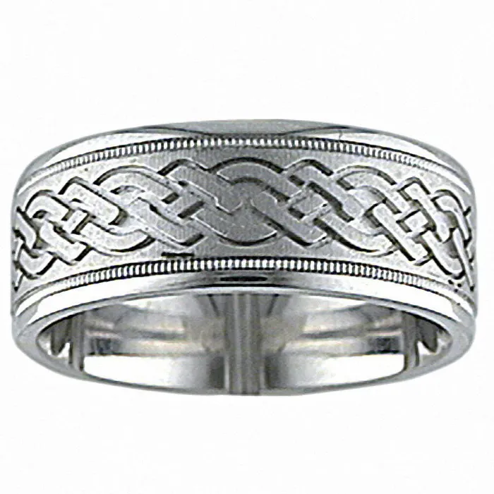 Goldia Rings Mens 80mm Comfort Fit Wedding Band in Solid 14K White Gold Goldia Rings Mens 80mm Comfort Fit Wedding Band in Solid 14K White Gold