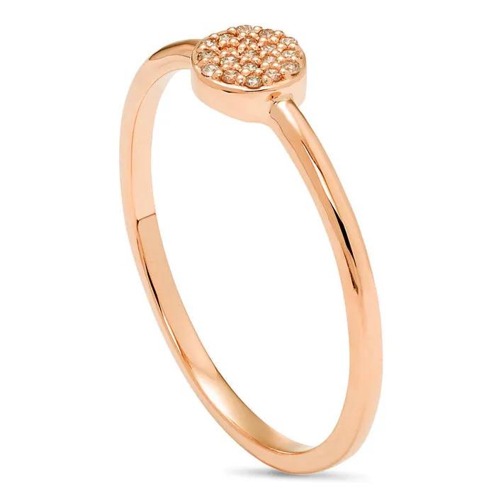Goldia Rings Natural Diamond Accent Circle Ring in Solid 10K Rose Gold Goldia Rings Natural Diamond Accent Circle Ring in Solid 10K Rose Gold