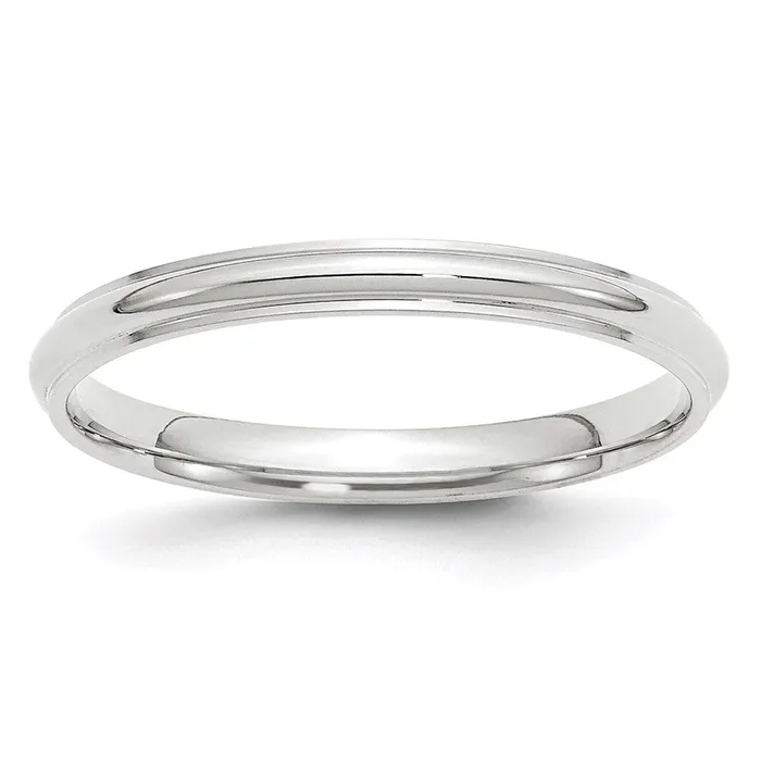 Goldia Rings Solid 10K White Gold 25mm Half Round with Edge MensWomens Wedding Band Ring Size 115 Goldia Rings Solid 10K White Gold 25mm Half Round with Edge MensWomens Wedding Band Ring Size 115
