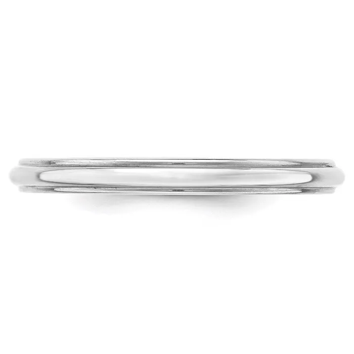 Goldia Rings Solid 10K White Gold 25mm Half Round with Edge MensWomens Wedding Band Ring Size 115 Goldia Rings Solid 10K White Gold 25mm Half Round with Edge MensWomens Wedding Band Ring Size 115