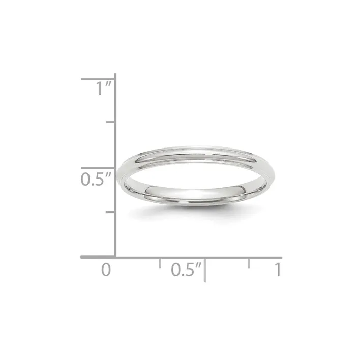 Goldia Rings Solid 10K White Gold 25mm Half Round with Edge MensWomens Wedding Band Ring Size 115 Goldia Rings Solid 10K White Gold 25mm Half Round with Edge MensWomens Wedding Band Ring Size 115