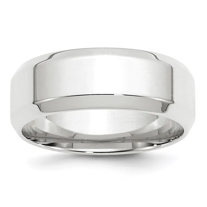 Goldia Rings Solid 10K White Gold 8mm Bevel Edge Comfort Fit MensWomens Wedding Band Ring Size 5 Goldia Rings Solid 10K White Gold 8mm Bevel Edge Comfort Fit MensWomens Wedding Band Ring Size 5