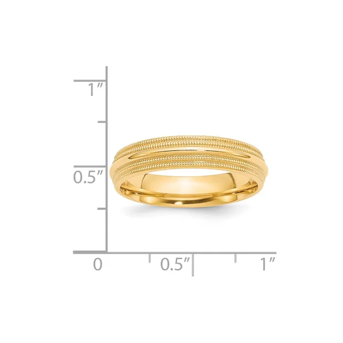 Goldia Rings Solid 10K Yellow Gold 5mm Double Milgrain Comfort Fit MensWomens Wedding Band Ring Size 14 Goldia Rings Solid 10K Yellow Gold 5mm Double Milgrain Comfort Fit MensWomens Wedding Band Ring Size 14