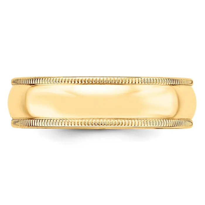 Goldia Rings Solid 10K Yellow Gold 6mm Light Weight Milgrain Half Round MensWomens Wedding Band Ring Size 10 Goldia Rings Solid 10K Yellow Gold 6mm Light Weight Milgrain Half Round MensWomens Wedding Band Ring Size 10