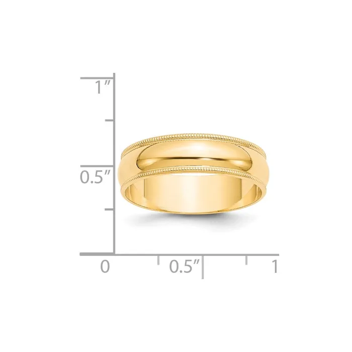 Goldia Rings Solid 10K Yellow Gold 6mm Light Weight Milgrain Half Round MensWomens Wedding Band Ring Size 10 Goldia Rings Solid 10K Yellow Gold 6mm Light Weight Milgrain Half Round MensWomens Wedding Band Ring Size 10
