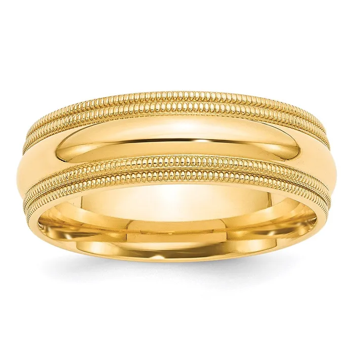 Goldia Rings Solid 10K Yellow Gold 7mm Double Milgrain Comfort Fit MensWomens Wedding Band Ring Size 10 Goldia Rings Solid 10K Yellow Gold 7mm Double Milgrain Comfort Fit MensWomens Wedding Band Ring Size 10