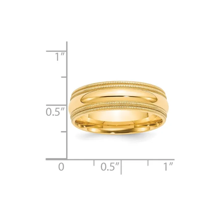 Goldia Rings Solid 10K Yellow Gold 7mm Double Milgrain Comfort Fit MensWomens Wedding Band Ring Size 10 Goldia Rings Solid 10K Yellow Gold 7mm Double Milgrain Comfort Fit MensWomens Wedding Band Ring Size 10