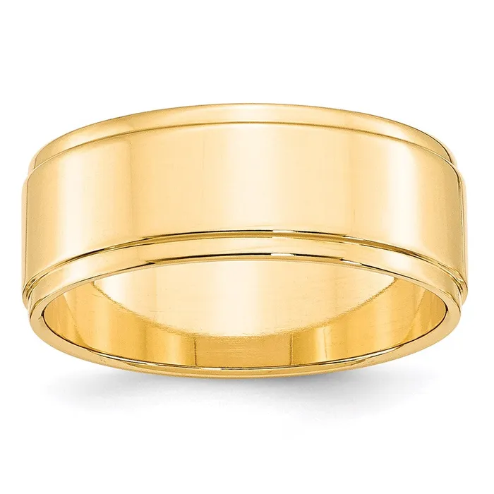 Goldia Rings Solid 10K Yellow Gold 8mm Flat with Step Edge MensWomens Wedding Band Ring Size 45 Goldia Rings Solid 10K Yellow Gold 8mm Flat with Step Edge MensWomens Wedding Band Ring Size 45