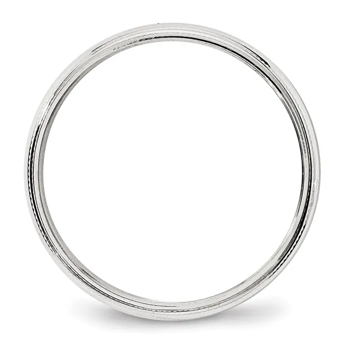 Goldia Rings Solid 14K White Gold 4mm Milgrain Half Round MensWomens Wedding Band Ring Size 135 Goldia Rings Solid 14K White Gold 4mm Milgrain Half Round MensWomens Wedding Band Ring Size 135