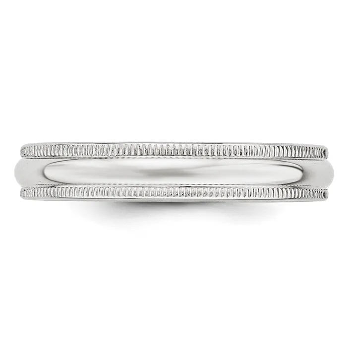 Goldia Rings Solid 14K White Gold 4mm Milgrain Half Round MensWomens Wedding Band Ring Size 135 Goldia Rings Solid 14K White Gold 4mm Milgrain Half Round MensWomens Wedding Band Ring Size 135