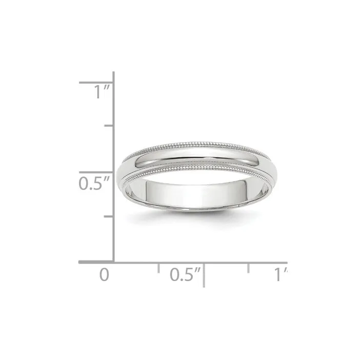 Goldia Rings Solid 14K White Gold 4mm Milgrain Half Round MensWomens Wedding Band Ring Size 135 Goldia Rings Solid 14K White Gold 4mm Milgrain Half Round MensWomens Wedding Band Ring Size 135