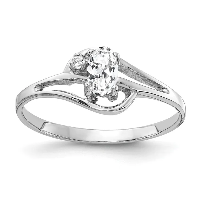 Goldia Rings Solid 14k White Gold 5x3mm Oval Cubic Zirconia A Simulated CZ Ring Goldia Rings Solid 14k White Gold 5x3mm Oval Cubic Zirconia A Simulated CZ Ring