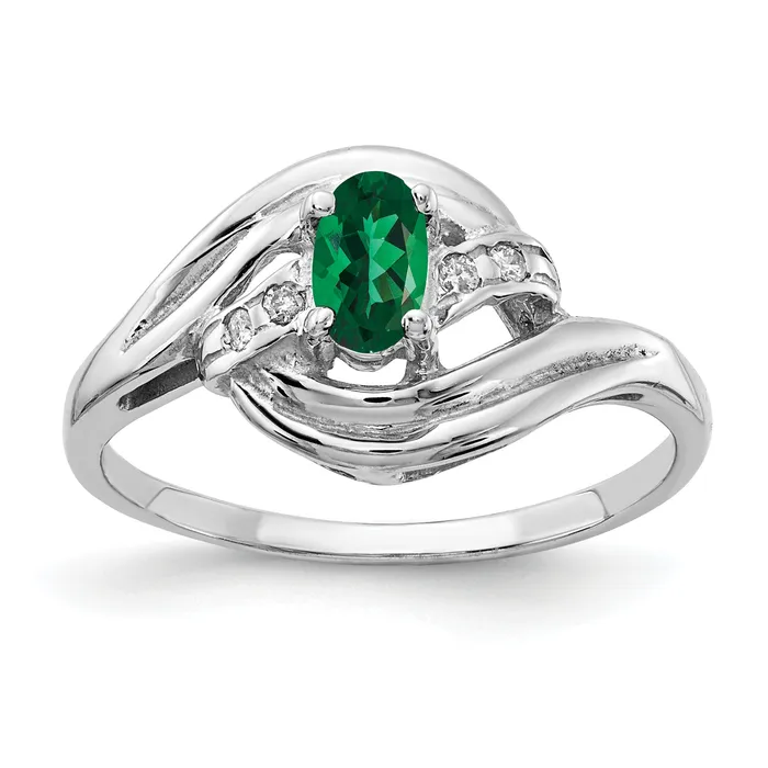 Goldia Rings Solid 14k White Gold 5x3mm Oval Mount St Helens AAA Simulated CZ Ring