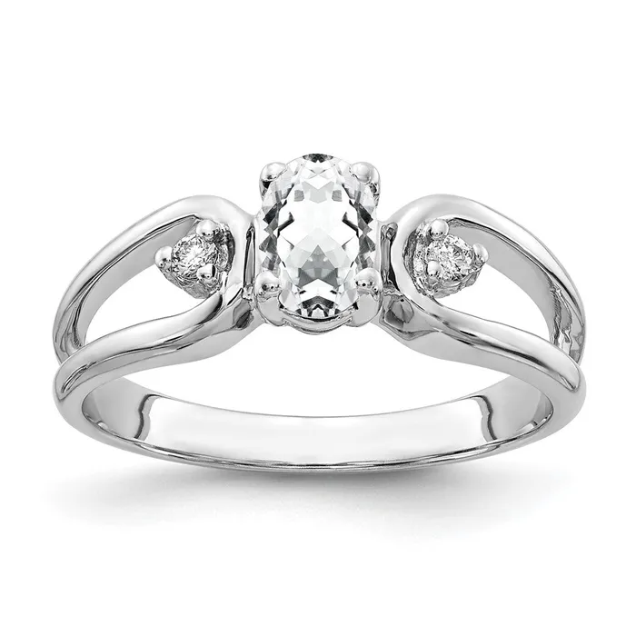 Goldia Rings Solid 14k White Gold 6x4mm Oval Cubic Zirconia A Simulated CZ Ring Goldia Rings Solid 14k White Gold 6x4mm Oval Cubic Zirconia A Simulated CZ Ring