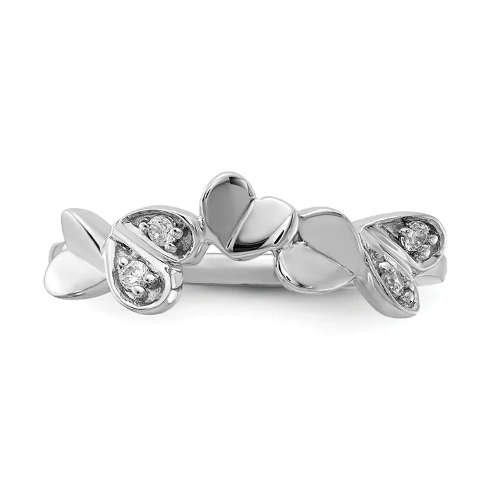 Goldia Rings Solid 14k White Gold Simulated CZ Fancy Ring