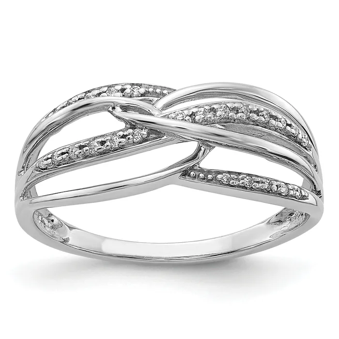 Goldia Rings Solid 14k White Gold Simulated CZ Ring