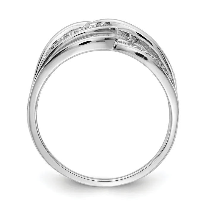 Goldia Rings Solid 14k White Gold Simulated CZ Ring