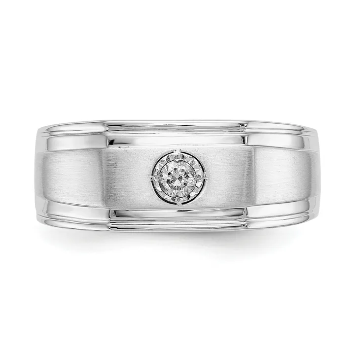 Goldia Rings Solid 14k White Gold Simulated CZ Ring