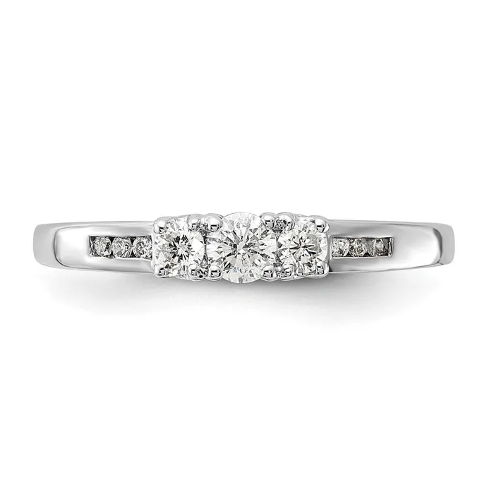 Goldia Rings Solid 14k White Gold Simulated CZ Ring