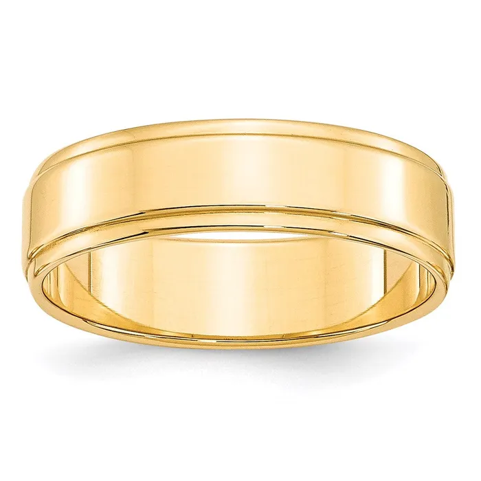 Goldia Rings Solid 14K Yellow Gold 6mm Flat with Step Edge MensWomens Wedding Band Ring Size 45 Goldia Rings Solid 14K Yellow Gold 6mm Flat with Step Edge MensWomens Wedding Band Ring Size 45