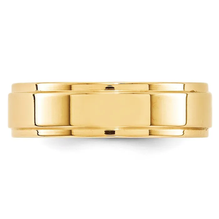 Goldia Rings Solid 14K Yellow Gold 6mm Flat with Step Edge MensWomens Wedding Band Ring Size 45 Goldia Rings Solid 14K Yellow Gold 6mm Flat with Step Edge MensWomens Wedding Band Ring Size 45