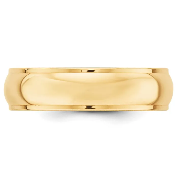 Goldia Rings Solid 14K Yellow Gold 6mm Half Round with Edge MensWomens Wedding Band Ring Size 9 Goldia Rings Solid 14K Yellow Gold 6mm Half Round with Edge MensWomens Wedding Band Ring Size 9