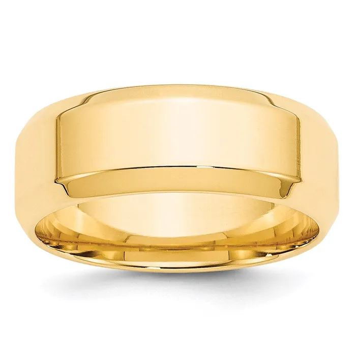 Goldia Rings Solid 14K Yellow Gold 8mm Bevel Edge Comfort Fit MensWomens Wedding Band Ring Size 13 Goldia Rings Solid 14K Yellow Gold 8mm Bevel Edge Comfort Fit MensWomens Wedding Band Ring Size 13