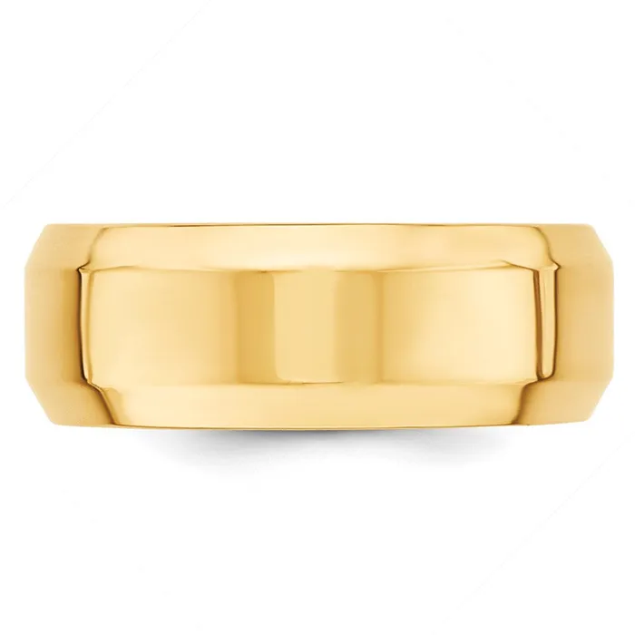 Goldia Rings Solid 14K Yellow Gold 8mm Bevel Edge Comfort Fit MensWomens Wedding Band Ring Size 13 Goldia Rings Solid 14K Yellow Gold 8mm Bevel Edge Comfort Fit MensWomens Wedding Band Ring Size 13