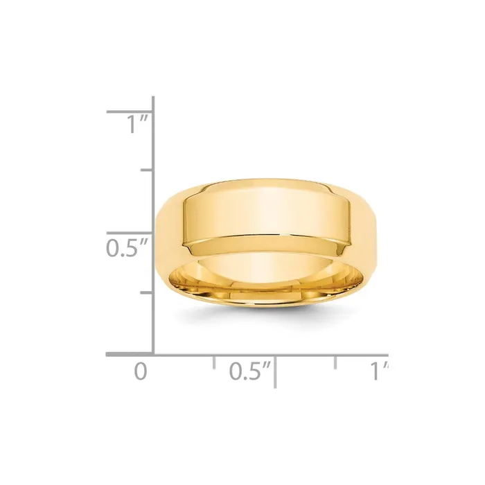 Goldia Rings Solid 14K Yellow Gold 8mm Bevel Edge Comfort Fit MensWomens Wedding Band Ring Size 13 Goldia Rings Solid 14K Yellow Gold 8mm Bevel Edge Comfort Fit MensWomens Wedding Band Ring Size 13
