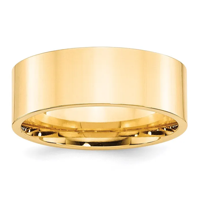 Goldia Rings Solid 14K Yellow Gold 8mm Standard Flat Comfort Fit MensWomens Wedding Band Ring Size 13 Goldia Rings Solid 14K Yellow Gold 8mm Standard Flat Comfort Fit MensWomens Wedding Band Ring Size 13