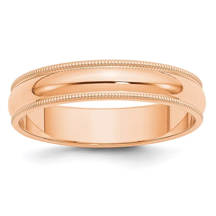 Goldia Rings Solid 14K Yellow Gold Rose Gold 5mm Milgrain HalfRound Wedding MensWomens Wedding Band Ring Size 5 Goldia Rings Solid 14K Yellow Gold Rose Gold 5mm Milgrain HalfRound Wedding MensWomens Wedding Band Ring Size 5