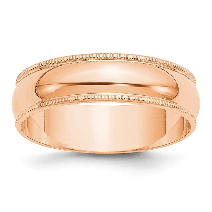 Goldia Rings Solid 14K Yellow Gold Rose Gold 6mm Light Weight Milgrain Half Round MensWomens Wedding Band Ring Size 85 Goldia Rings Solid 14K Yellow Gold Rose Gold 6mm Light Weight Milgrain Half Round MensWomens Wedding Band Ring Size 85