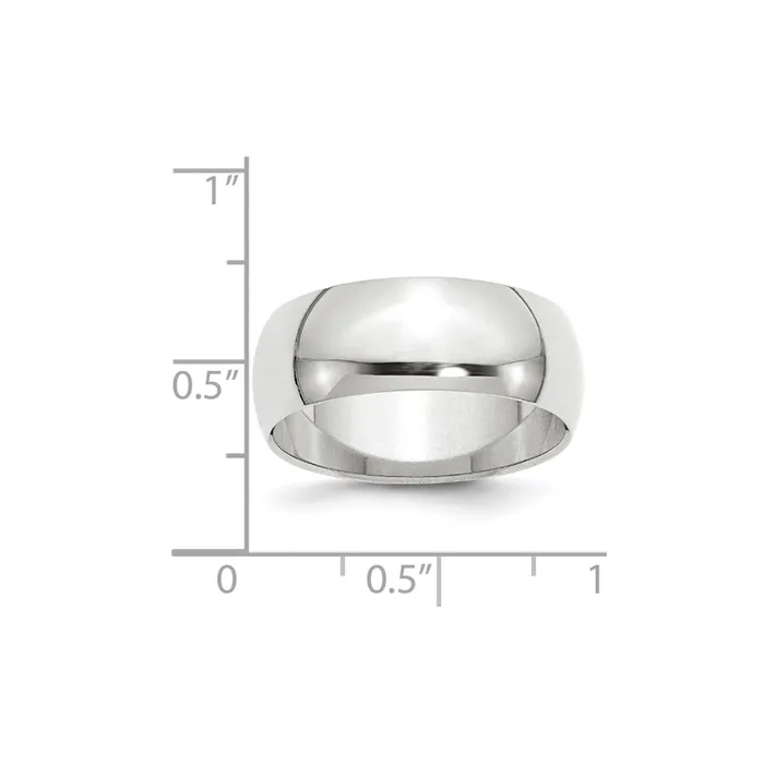 Goldia Rings Solid 14K Yellow Gold White Gold 8mm HalfRound MensWomens Wedding Band Ring Size 115 Goldia Rings Solid 14K Yellow Gold White Gold 8mm HalfRound MensWomens Wedding Band Ring Size 115