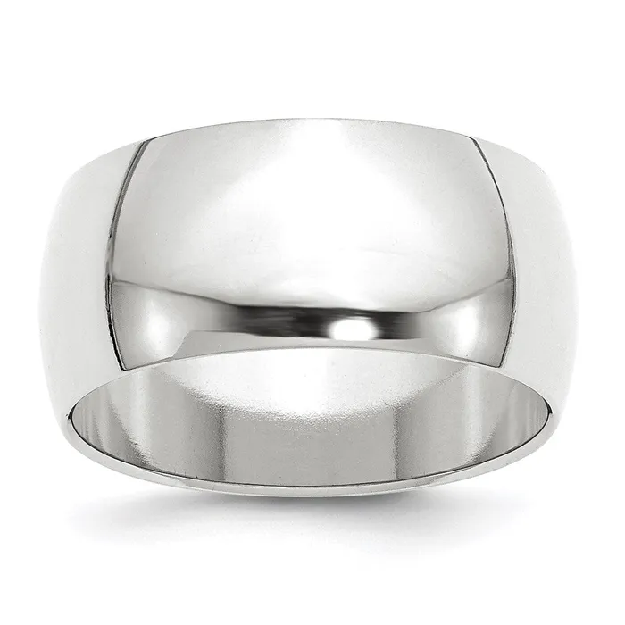 Goldia Rings Solid 18K White Gold 10mm Half Round MensWomens Wedding Band Ring Size 5 Goldia Rings Solid 18K White Gold 10mm Half Round MensWomens Wedding Band Ring Size 5