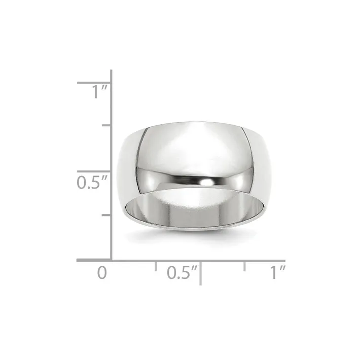 Goldia Rings Solid 18K White Gold 10mm Half Round MensWomens Wedding Band Ring Size 5 Goldia Rings Solid 18K White Gold 10mm Half Round MensWomens Wedding Band Ring Size 5