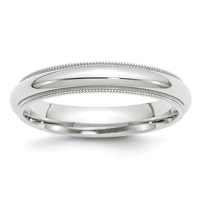 Goldia Rings Solid 18K White Gold 4mm Milgrain Comfort Fit MensWomens Wedding Band Ring Size 95 Goldia Rings Solid 18K White Gold 4mm Milgrain Comfort Fit MensWomens Wedding Band Ring Size 95
