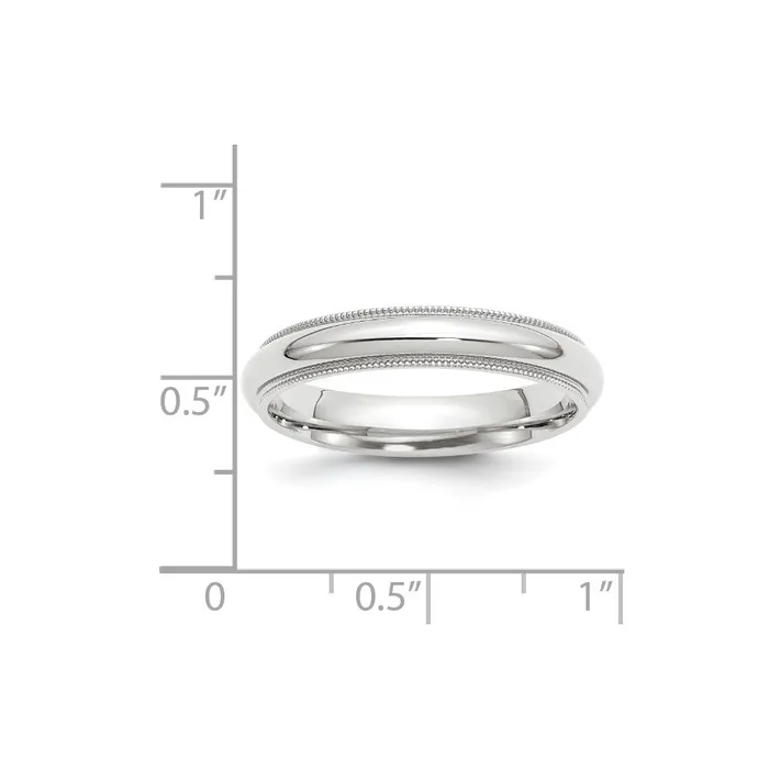 Goldia Rings Solid 18K White Gold 4mm Milgrain Comfort Fit MensWomens Wedding Band Ring Size 95 Goldia Rings Solid 18K White Gold 4mm Milgrain Comfort Fit MensWomens Wedding Band Ring Size 95