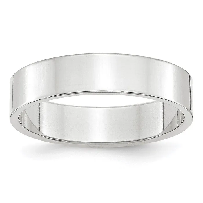 Goldia Rings Solid 18K White Gold 5mm Light Weight Flat MensWomens Wedding Band Ring Size 6 Goldia Rings Solid 18K White Gold 5mm Light Weight Flat MensWomens Wedding Band Ring Size 6