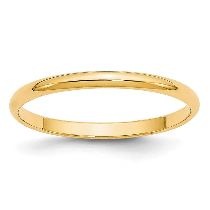 Goldia Rings Solid 18K Yellow Gold 2mm Light Weight Half Round MensWomens Wedding Band Ring Size 10 Goldia Rings Solid 18K Yellow Gold 2mm Light Weight Half Round MensWomens Wedding Band Ring Size 10