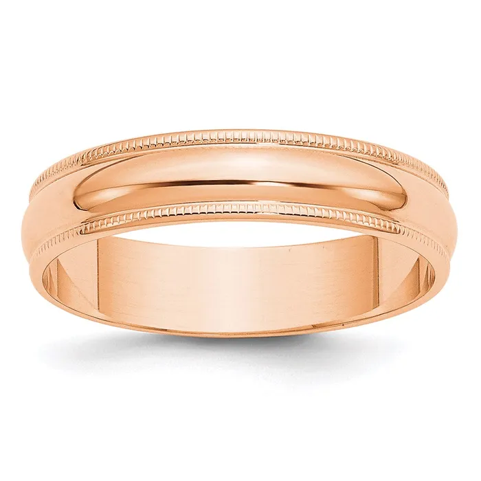 Goldia Rings Solid 18K Yellow Gold Rose Gold 5mm Light Weight Milgrain Half Round MensWomens Wedding Band Ring Size 8 Goldia Rings Solid 18K Yellow Gold Rose Gold 5mm Light Weight Milgrain Half Round MensWomens Wedding Band Ring Size 8