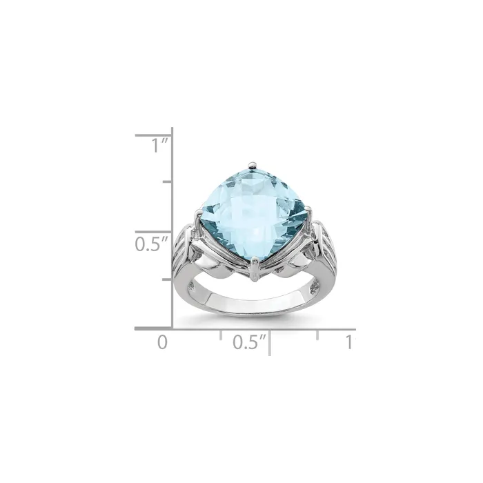 Goldia Rings Sterling Silver Rhodium CheckerCut Sky Blue Topaz Gemstone Birthstone Ring Fine Jewelry Gift for Her Goldia Rings Sterling Silver Rhodium CheckerCut Sky Blue Topaz Gemstone Birthstone Ring Fine Jewelry Gift for Her
