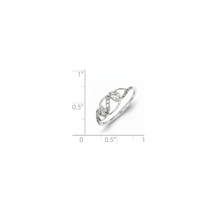 Goldia Rings Sterling Silver Rhodium Plated Diamond Ring