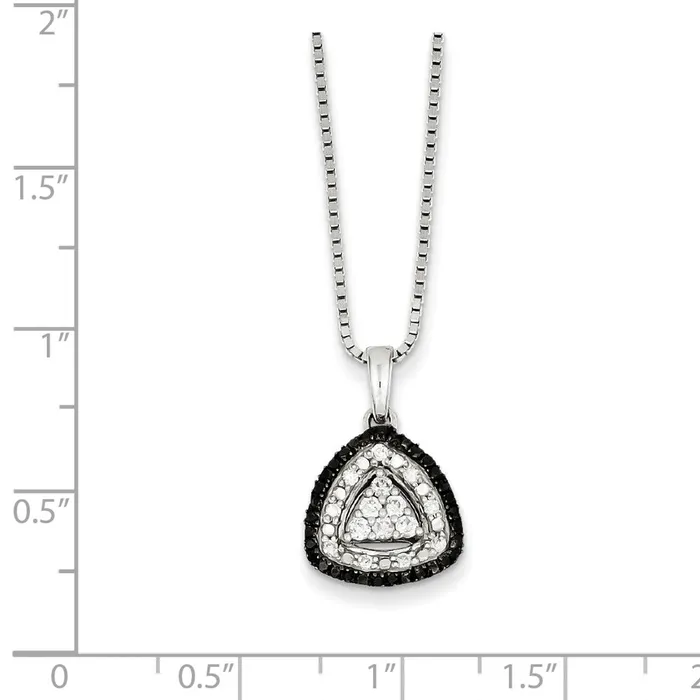 Goldia Rings Sterling Silver White u0026 Black Cluster Diamond Pendant