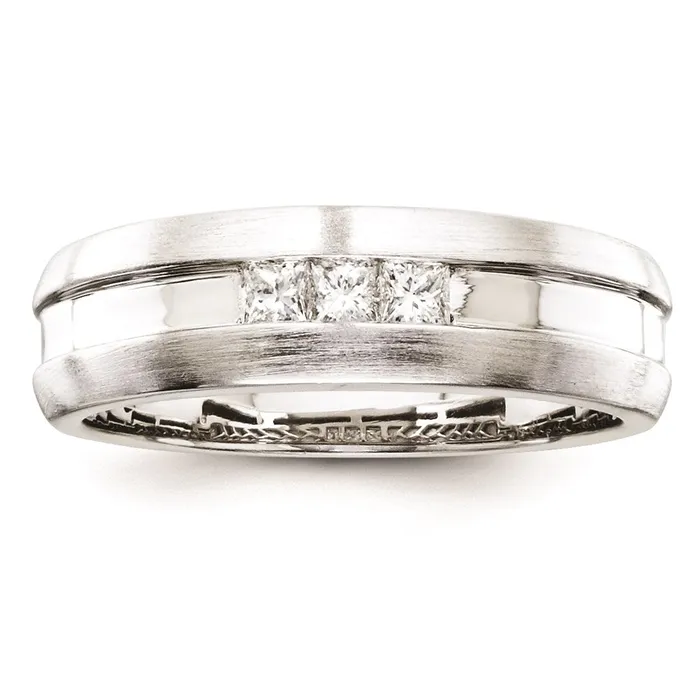 Goldia Sterling Silver Diamond Mens Ring Rings