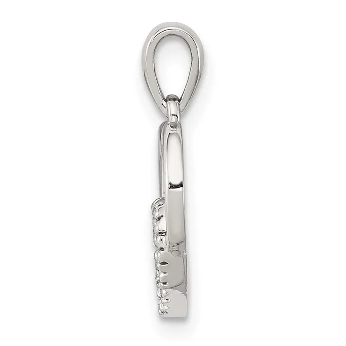Goldia Sterling Silver Diamond Rhodium Heart Pendant Necklaces