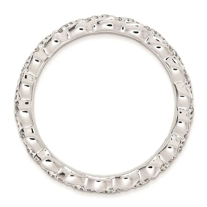 Goldia Sterling Silver Stackable Expressions Polished Diamond Ring Rings