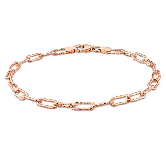 JMS always Bracelets Original AMOUR 35mm Fancy Cut Paperclip Chain Bracelet In Rose Plated Sterling Silver 9 JMS always Bracelets Original AMOUR 35mm Fancy Cut Paperclip Chain Bracelet In Rose Plated Sterling Silver 9