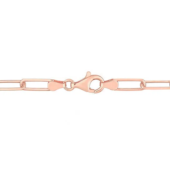 JMS always Bracelets Original AMOUR 5mm Diamond Cut Paperclip Chain Bracelet In Rose Plated Sterling Silver 9 In JMS always Bracelets Original AMOUR 5mm Diamond Cut Paperclip Chain Bracelet In Rose Plated Sterling Silver 9 In